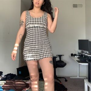 Vintage Checkered Mini Dress